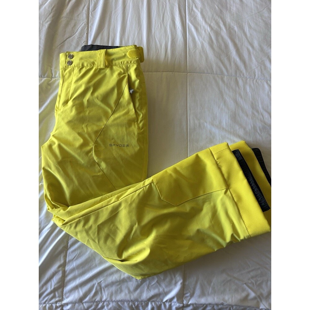 Spyder Kids Ski Snowboard Snow Pants Yellow Youth Size 20 Fits Men 30